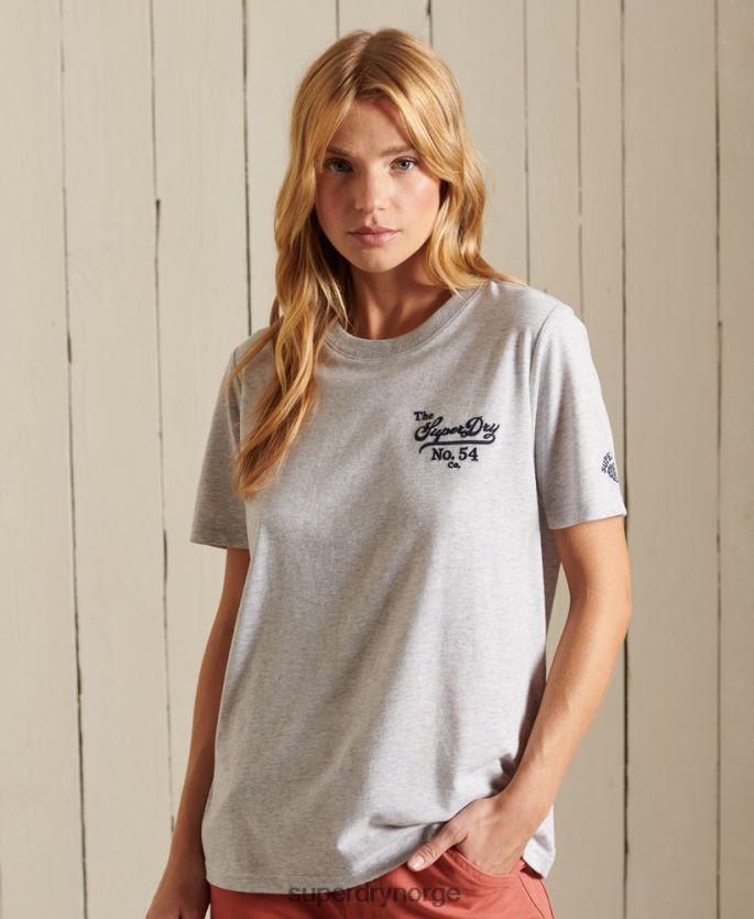 Superdry lysegrå klær 86P46D6243 stolthet i håndverks-t-skjorte kvinner