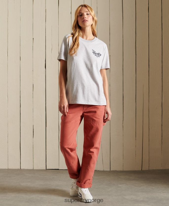 Superdry lysegrå klær 86P46D6243 stolthet i håndverks-t-skjorte kvinner
