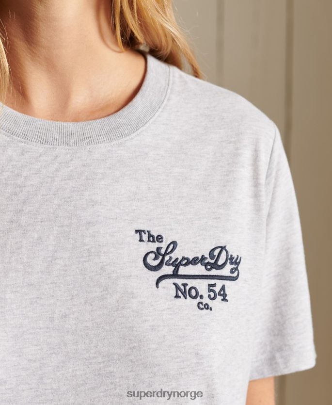 Superdry lysegrå klær 86P46D6243 stolthet i håndverks-t-skjorte kvinner