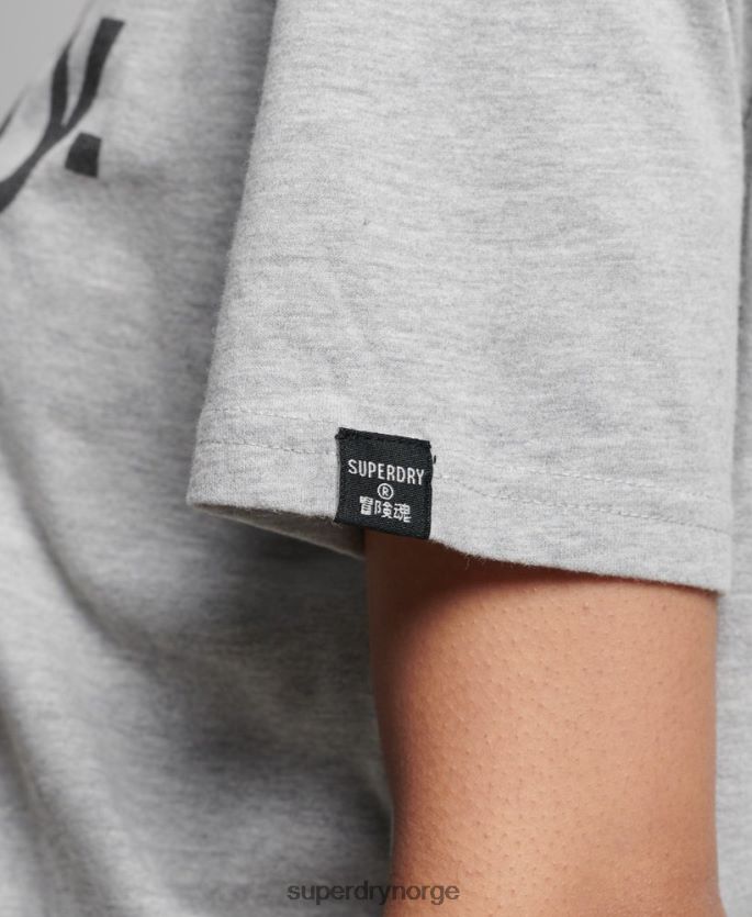 Superdry lysegrå klær 86P46D6281 t-skjorte med kjernelogo kvinner