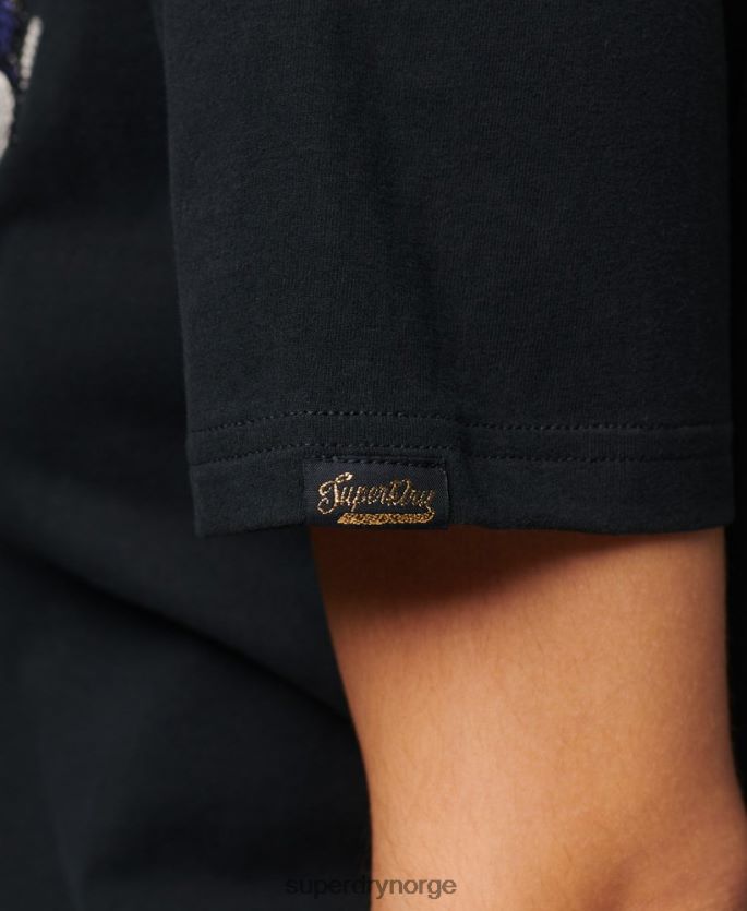 Superdry mørk grå klær 86P46D2175 vintage logo narrativ t-skjorte kvinner
