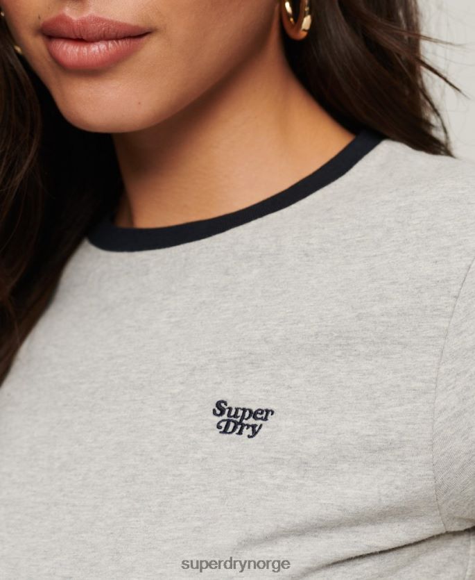 Superdry mørk grå klær 86P46D2678 ringer t-skjorte kvinner