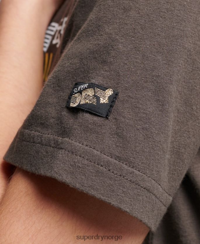 Superdry mørk grå klær 86P46D2683 vintage retro regnbue t-skjorte kvinner