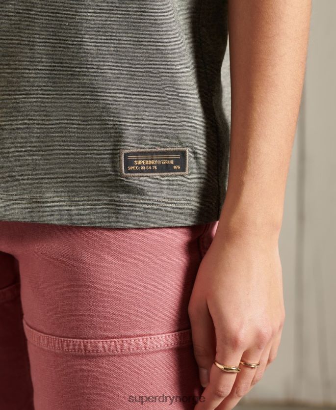 Superdry mørk grå klær 86P46D2769 militær narrativ t-skjorte kvinner