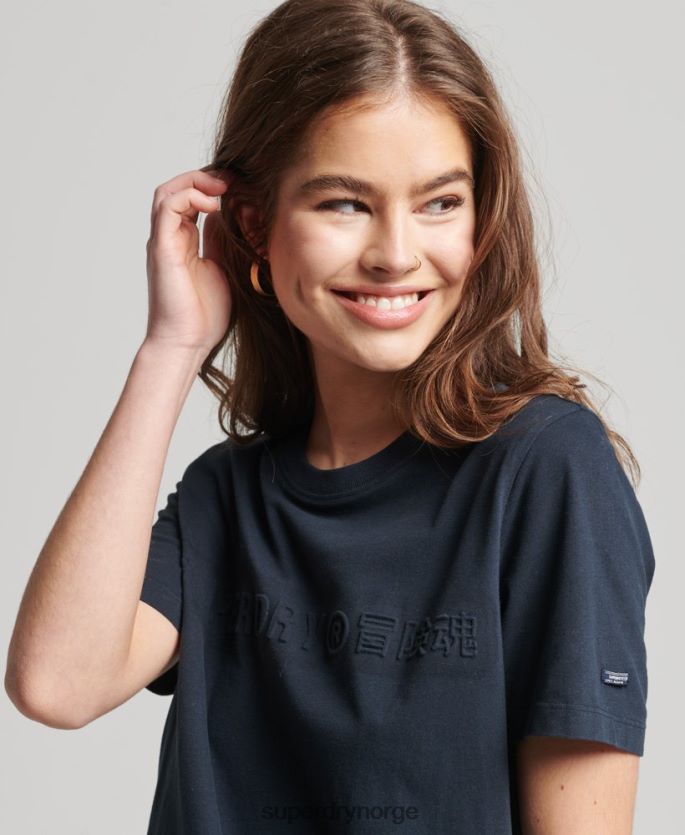 Superdry mørk grå klær 86P46D2785 vintage bedriftslogo mergel t-skjorte kvinner