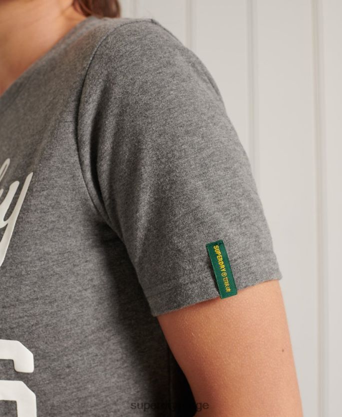 Superdry mørk grå klær 86P46D2806 collegiate cali state t-skjorte kvinner