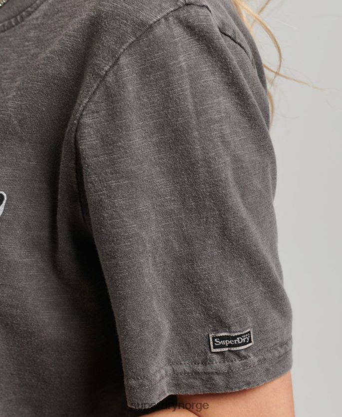 Superdry mørk grå klær 86P46D2810 utsmykket grafisk logo t-skjorte kvinner