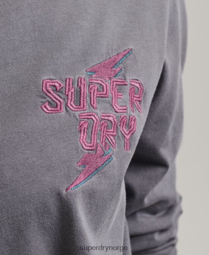 Superdry mørk grå klær 86P46D3027 indie mark langermet topp kvinner