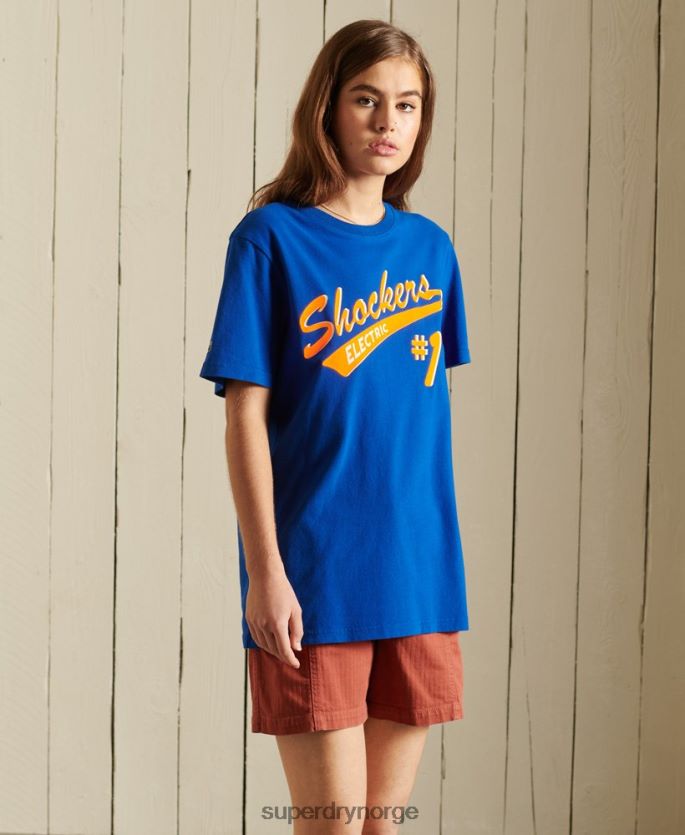 Superdry mørke blå klær 86P46D6295 oversized boho og rock t-skjorte kvinner