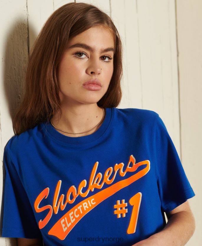 Superdry mørke blå klær 86P46D6295 oversized boho og rock t-skjorte kvinner
