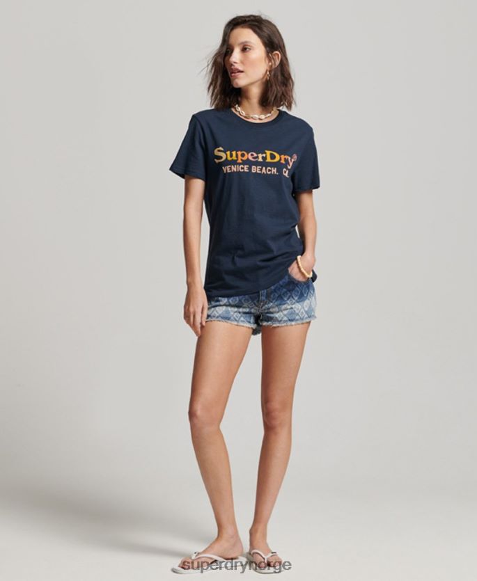 Superdry marinen klær 86P46D2286 vintage regnbue t-skjorte kvinner