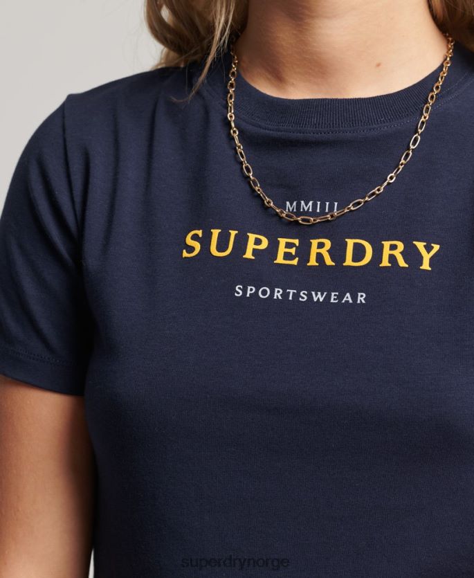 Superdry marinen klær 86P46D2296 grafisk liten t-skjorte kvinner