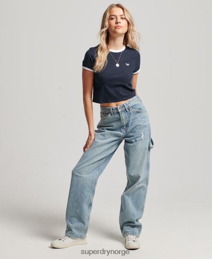 Superdry marinen klær 86P46D2675 ringer-t-skjorte i økologisk bomull kvinner