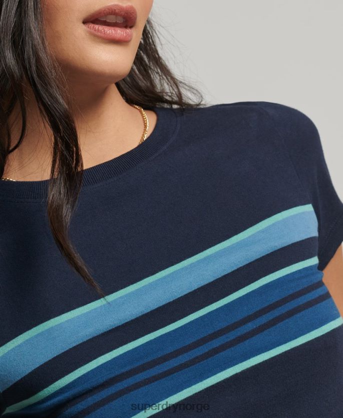 Superdry marinen klær 86P46D2677 vintage stripe t-skjorte kvinner