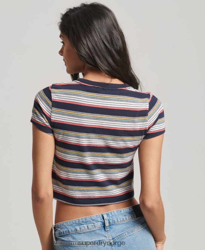 Superdry marinen klær 86P46D2686 vintage stripe t-skjorte kvinner