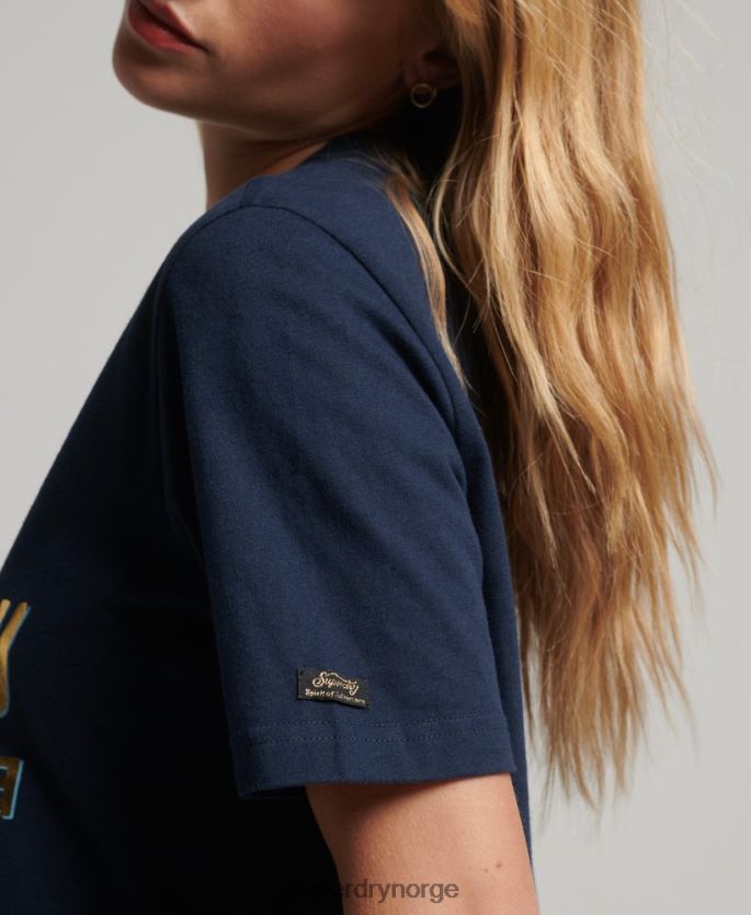 Superdry marinen klær 86P46D2720 japansk vintage logo grafisk t-skjorte kvinner