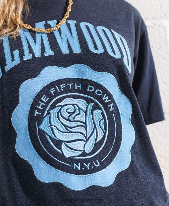 Superdry marinen klær 86P46D2744 college grafisk t-skjorte kvinner