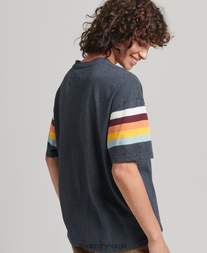 Superdry marinen klær 86P46D2807 vintage cali stripe boxy t-skjorte kvinner