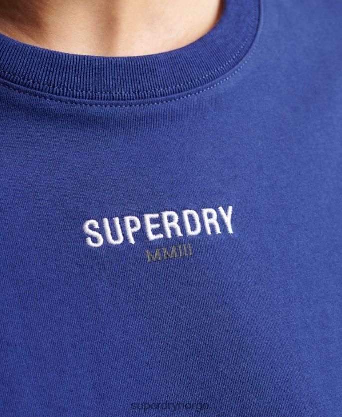 Superdry marinen klær 86P46D2815 brodert boksy t-skjorte med mikrologo kvinner