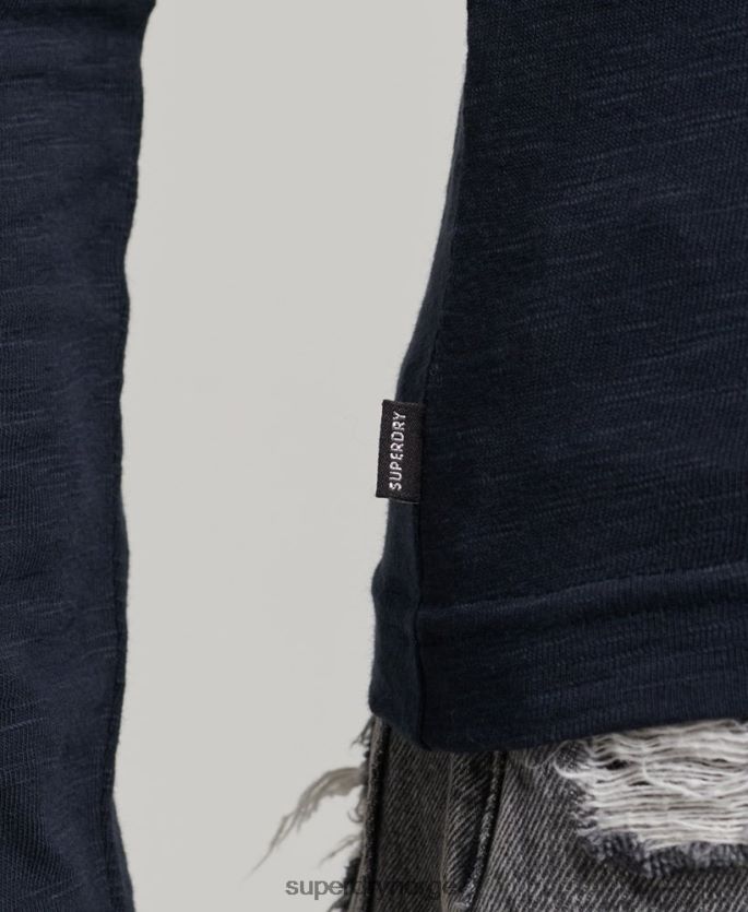 Superdry marinen klær 86P46D2869 langermet slub jersey henley topp kvinner