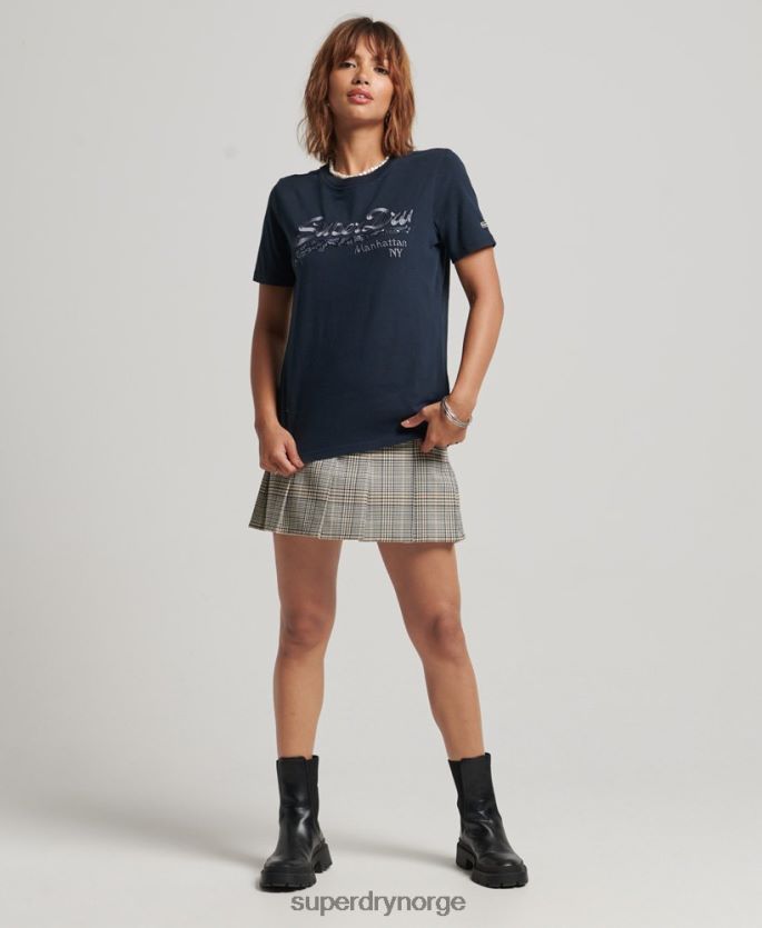 Superdry marinen klær 86P46D6203 utsmykket grafisk logo t-skjorte kvinner
