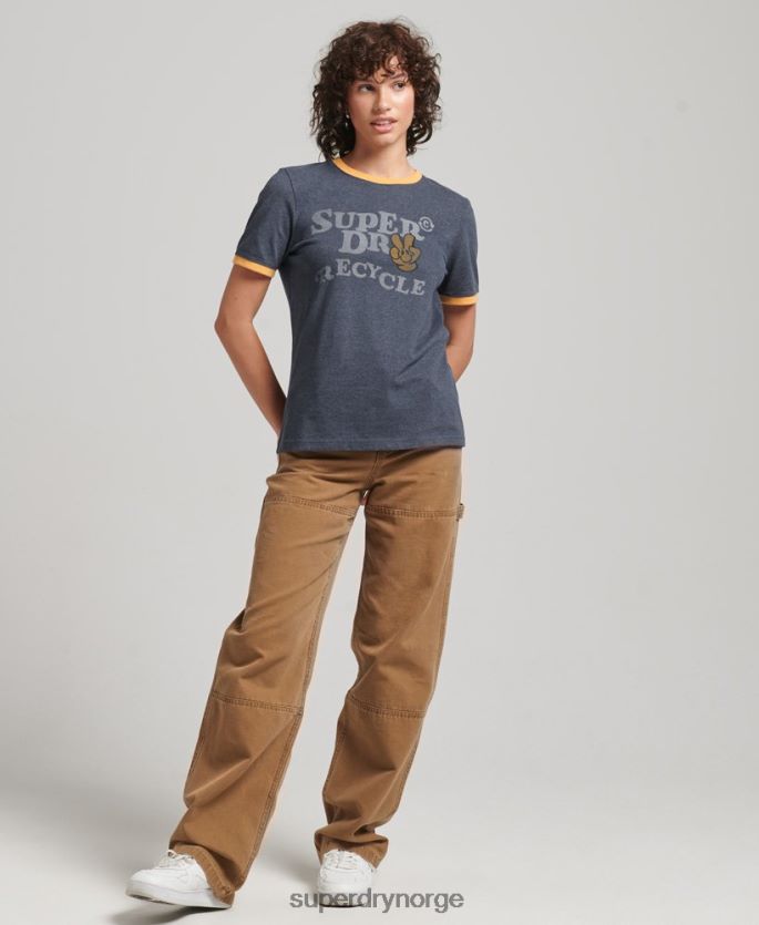 Superdry marinen klær 86P46D6224 resirkulert ringer t-skjorte kvinner