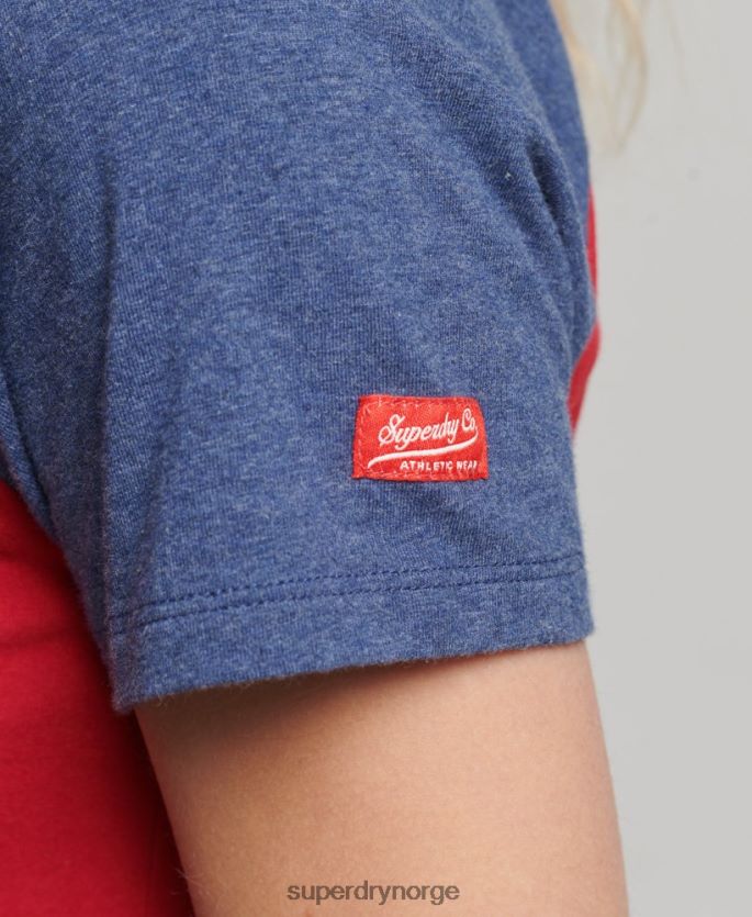 Superdry marinen klær 86P46D6238 beskåret baseball t-skjorte i økologisk bomull kvinner