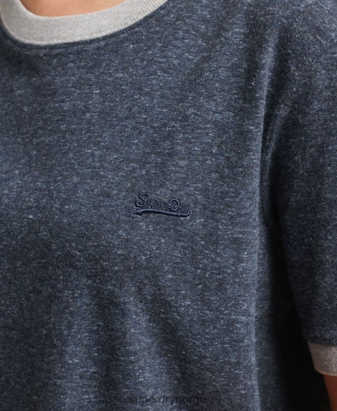 Superdry marinen klær 86P46D6239 vintage t-skjorte med ringer med logo i økologisk bomull kvinner