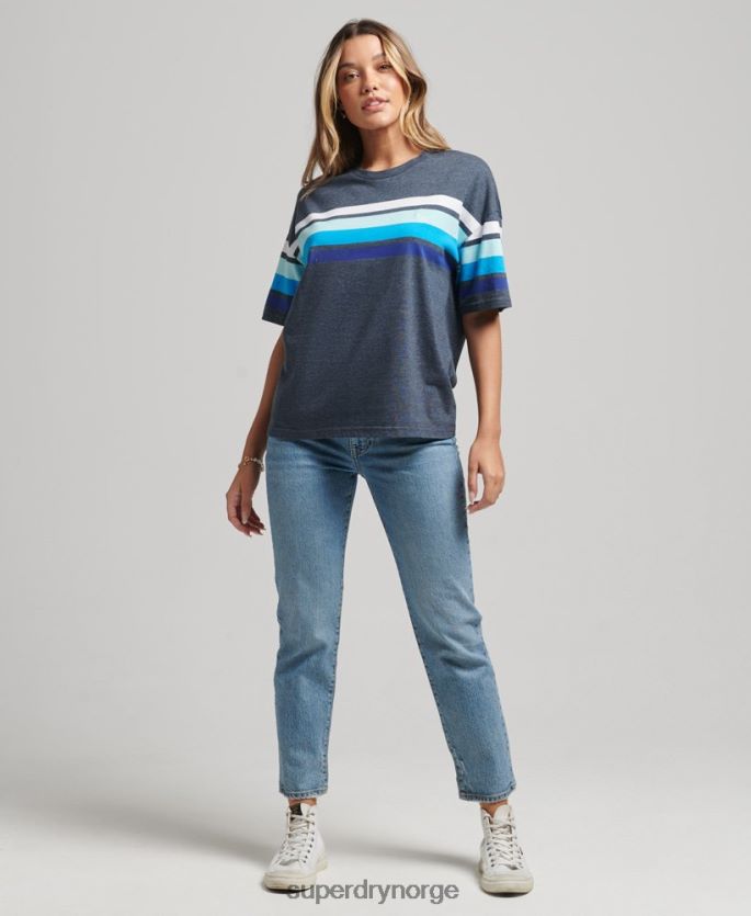 Superdry marinen klær 86P46D6272 cali stripe 2.0 t-skjorte i økologisk bomull kvinner