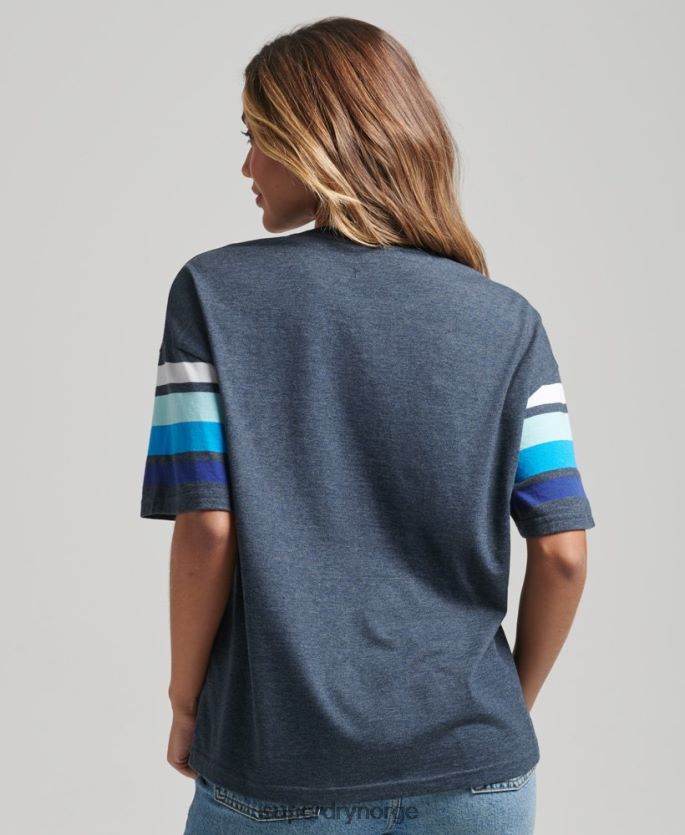 Superdry marinen klær 86P46D6272 cali stripe 2.0 t-skjorte i økologisk bomull kvinner