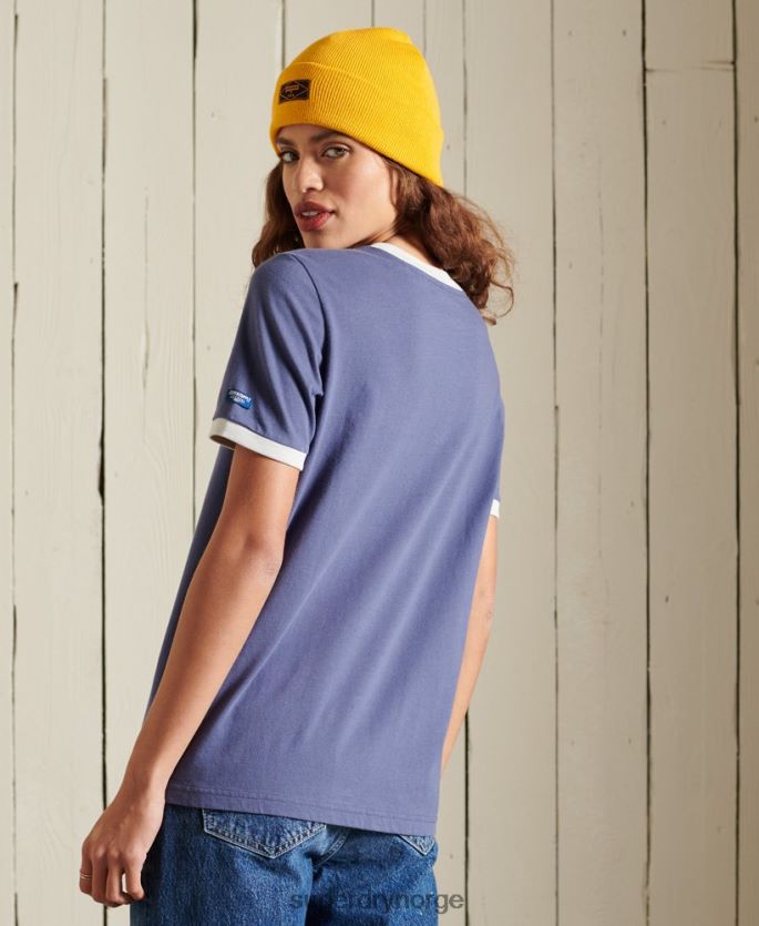 Superdry marinen klær 86P46D6298 core logo amerikansk klassiker ringer t-skjorte kvinner