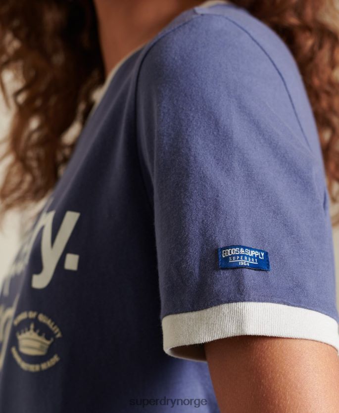 Superdry marinen klær 86P46D6298 core logo amerikansk klassiker ringer t-skjorte kvinner