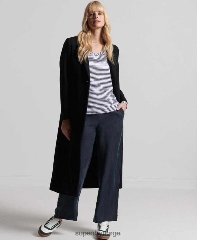 Superdry marinen klær 86P46D6570 organisk bomull med lange armer med v-hals kvinner