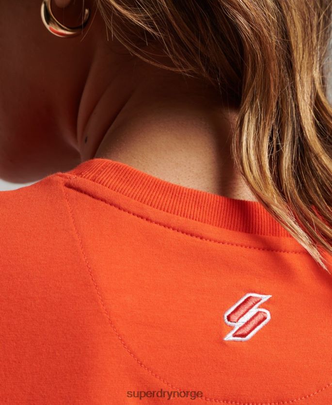 Superdry oransje klær 86P46D2318 kodegrafisk brodert liten t-skjorte kvinner