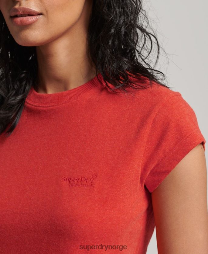 Superdry oransje klær 86P46D2631 vintage t-skjorte med capsermer med logo kvinner