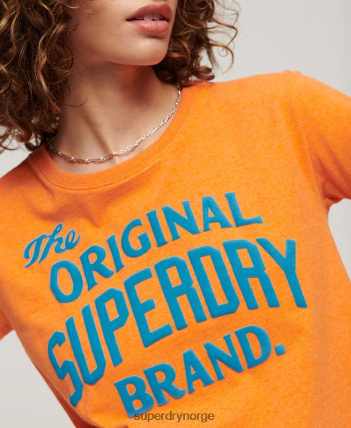 Superdry oransje klær 86P46D2668 arkiv neon grafisk t-skjorte kvinner