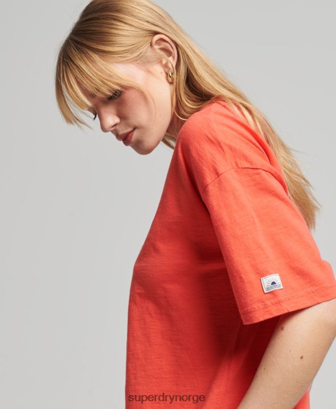 Superdry oransje klær 86P46D6189 vintage cali stripe t-skjorte kvinner