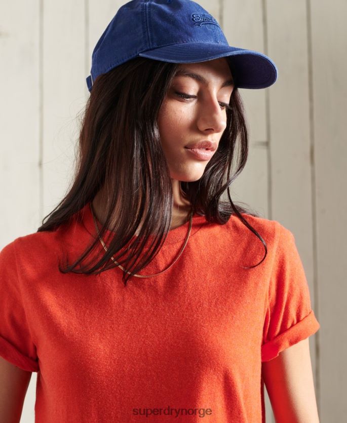 Superdry oransje klær 86P46D6280 essensiell t-skjorte i økologisk bomull kvinner