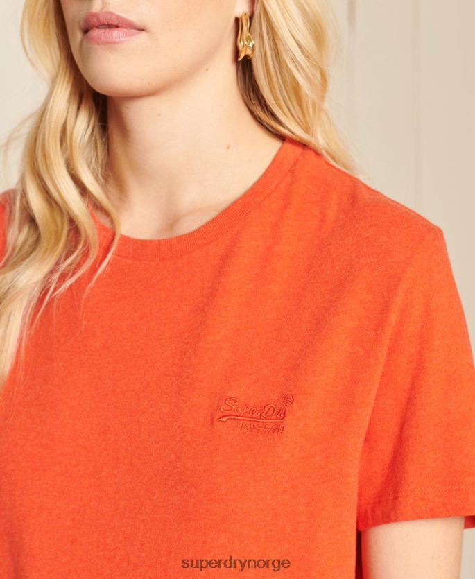 Superdry oransje klær 86P46D6297 t-skjorte med vintage logo med løs passform i økologisk bomull kvinner