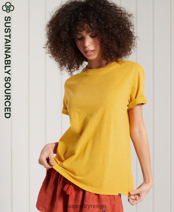 Superdry oransje klær 86P46D6306 essensiell t-skjorte i økologisk bomull kvinner