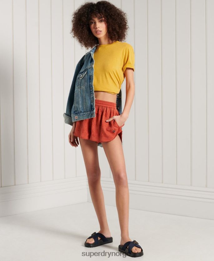 Superdry oransje klær 86P46D6306 essensiell t-skjorte i økologisk bomull kvinner