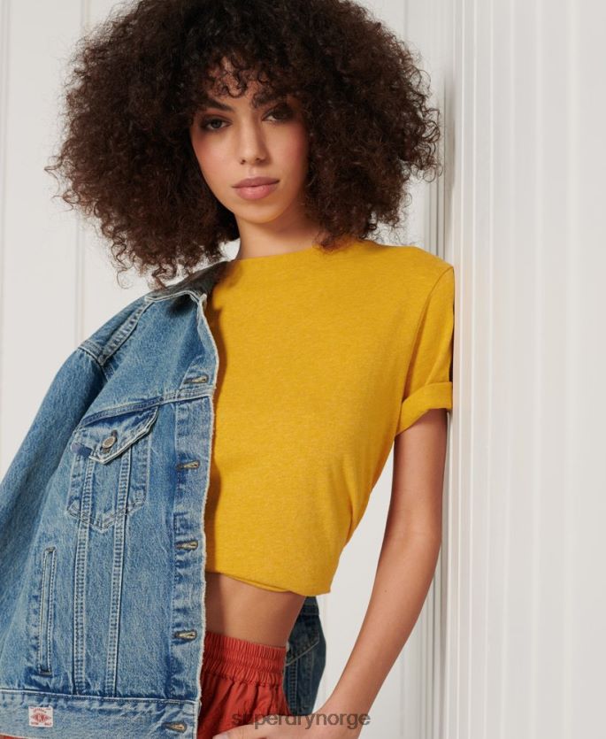 Superdry oransje klær 86P46D6306 essensiell t-skjorte i økologisk bomull kvinner