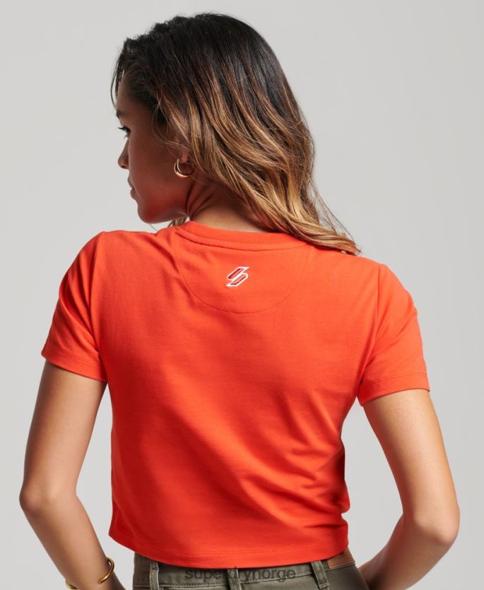 Superdry rød klær 86P46D2214 grafisk liten t-skjorte kvinner