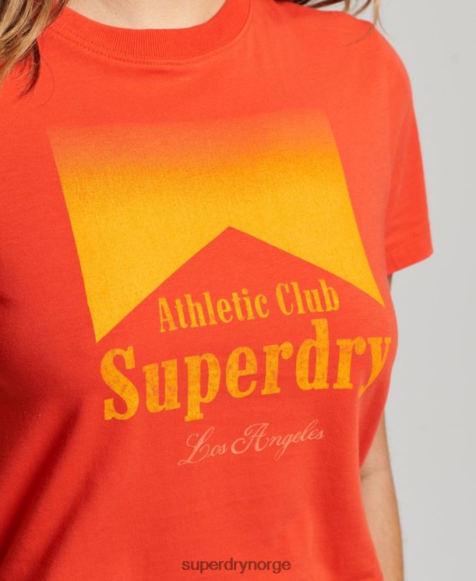Superdry rød klær 86P46D2214 grafisk liten t-skjorte kvinner