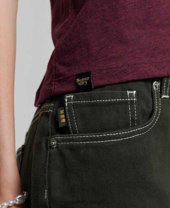 Superdry rød klær 86P46D2626 vintage 70-talls tynn t-skjorte kvinner