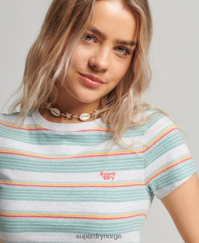 Superdry rød klær 86P46D2635 vintage stripe t-skjorte kvinner