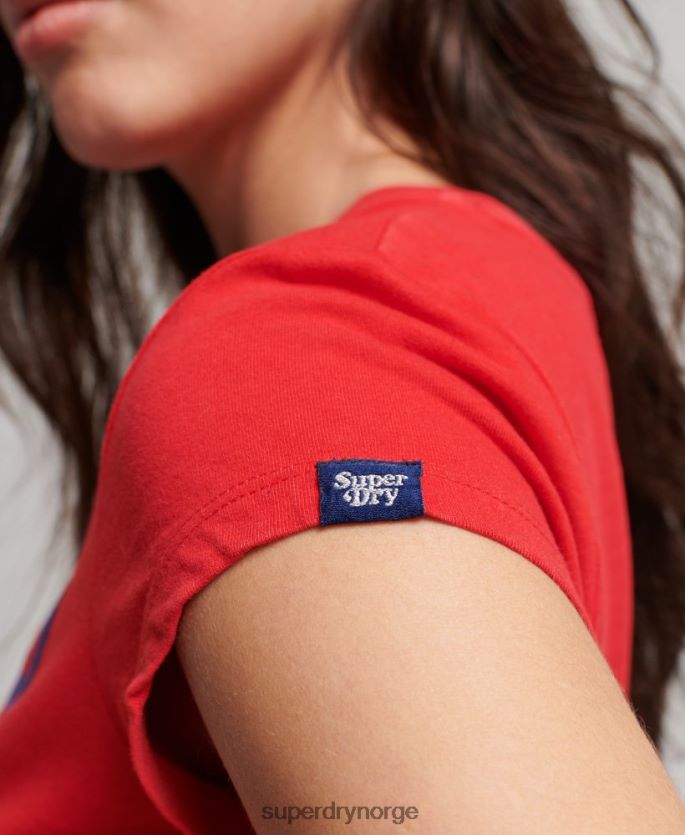 Superdry rød klær 86P46D2649 vintage rull med det t-skjorte kvinner