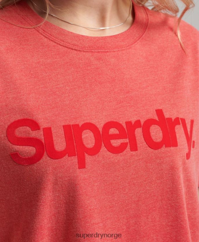 Superdry rød klær 86P46D2669 core logo 80-talls t-skjorte kvinner