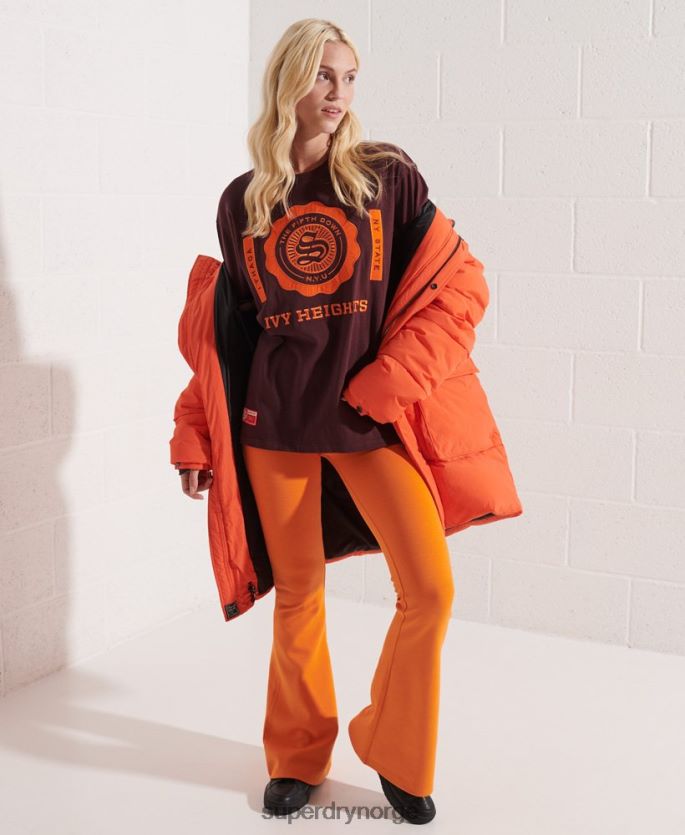 Superdry rød klær 86P46D2741 college grafisk t-skjorte kvinner