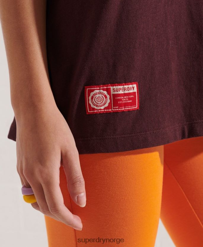 Superdry rød klær 86P46D2741 college grafisk t-skjorte kvinner